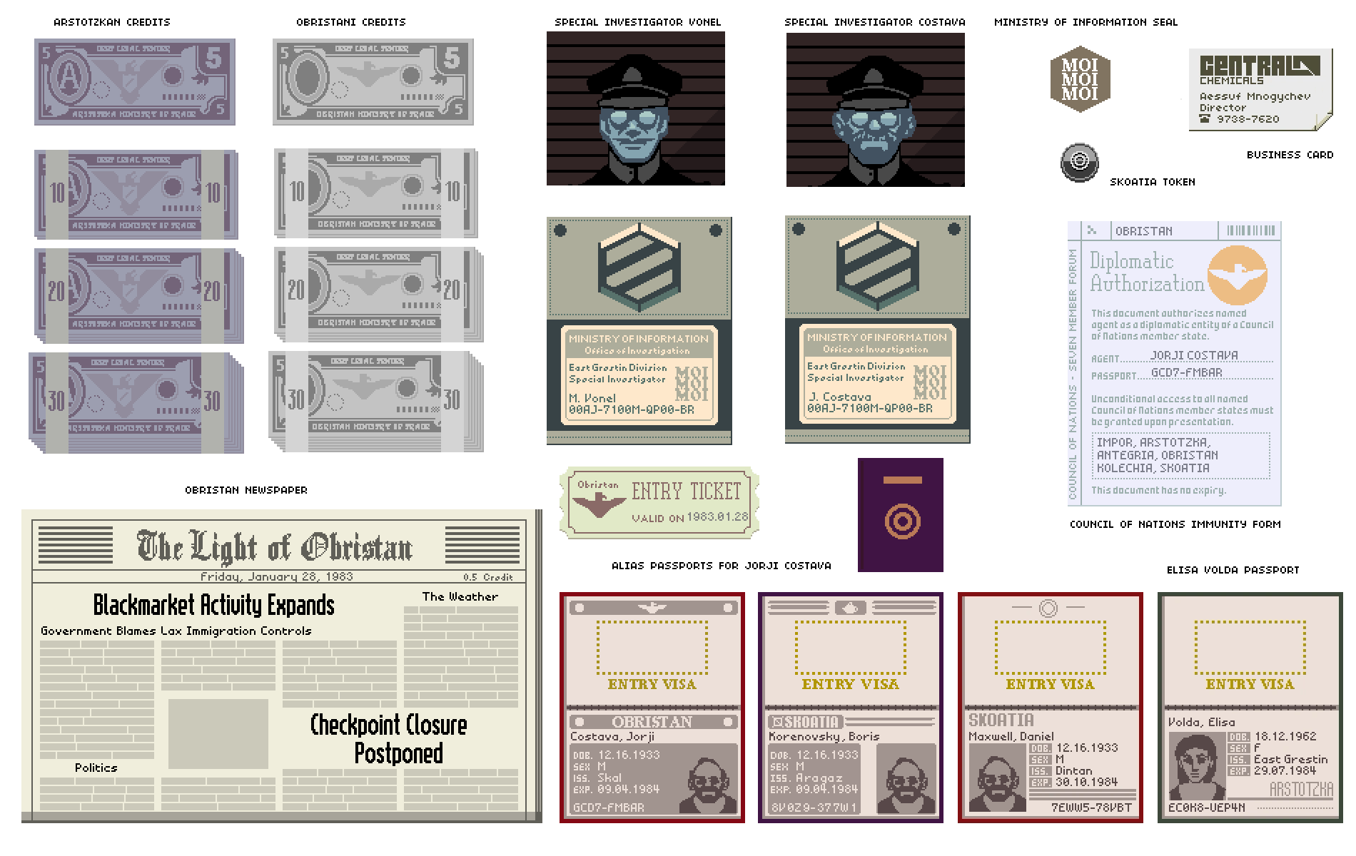 Characters, Papers Please Wiki