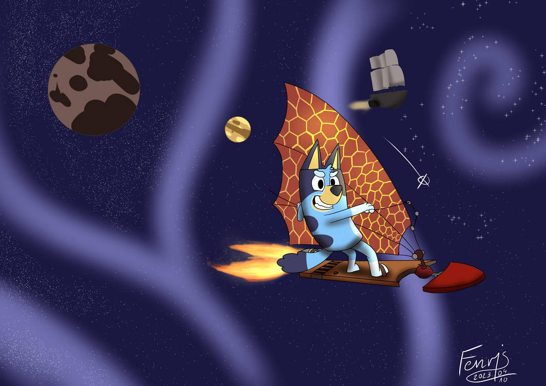 Bluey Solar System Bluey on Solar Surfer by FenrisArts2022 on DeviantArt