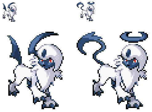 Absol Male (L) and Female (R) by Atalos1126 on DeviantArt