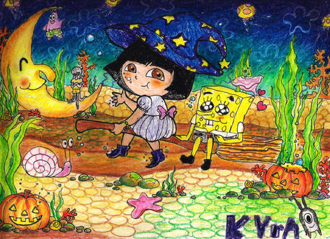 dora and spongebob halloween