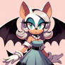 Rouge the bat in blue dress