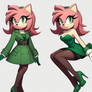 Amy rose in dress green