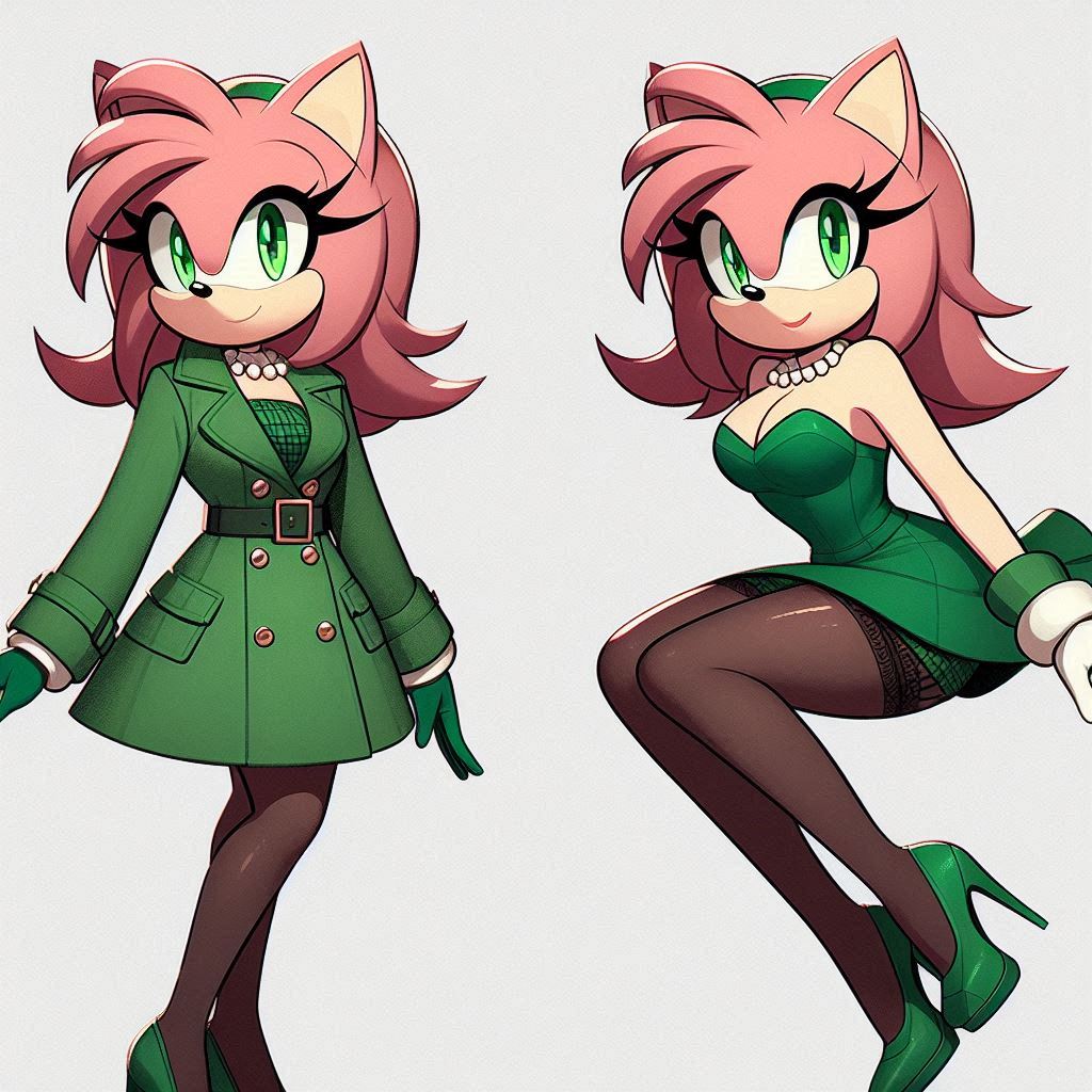 Amy rose in dress green