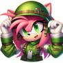 Amy Rose en uniforme militar