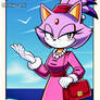 Blaze the cat in pink dress