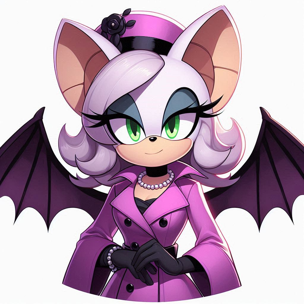 Rouge the bat in 60's dress