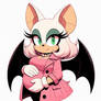 Rouge the bat in pink dress