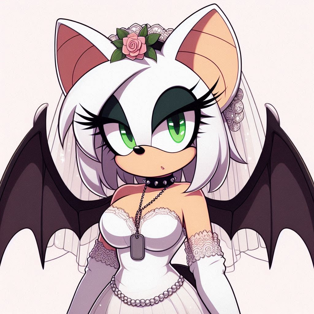 Rouge the bat in wedding dress