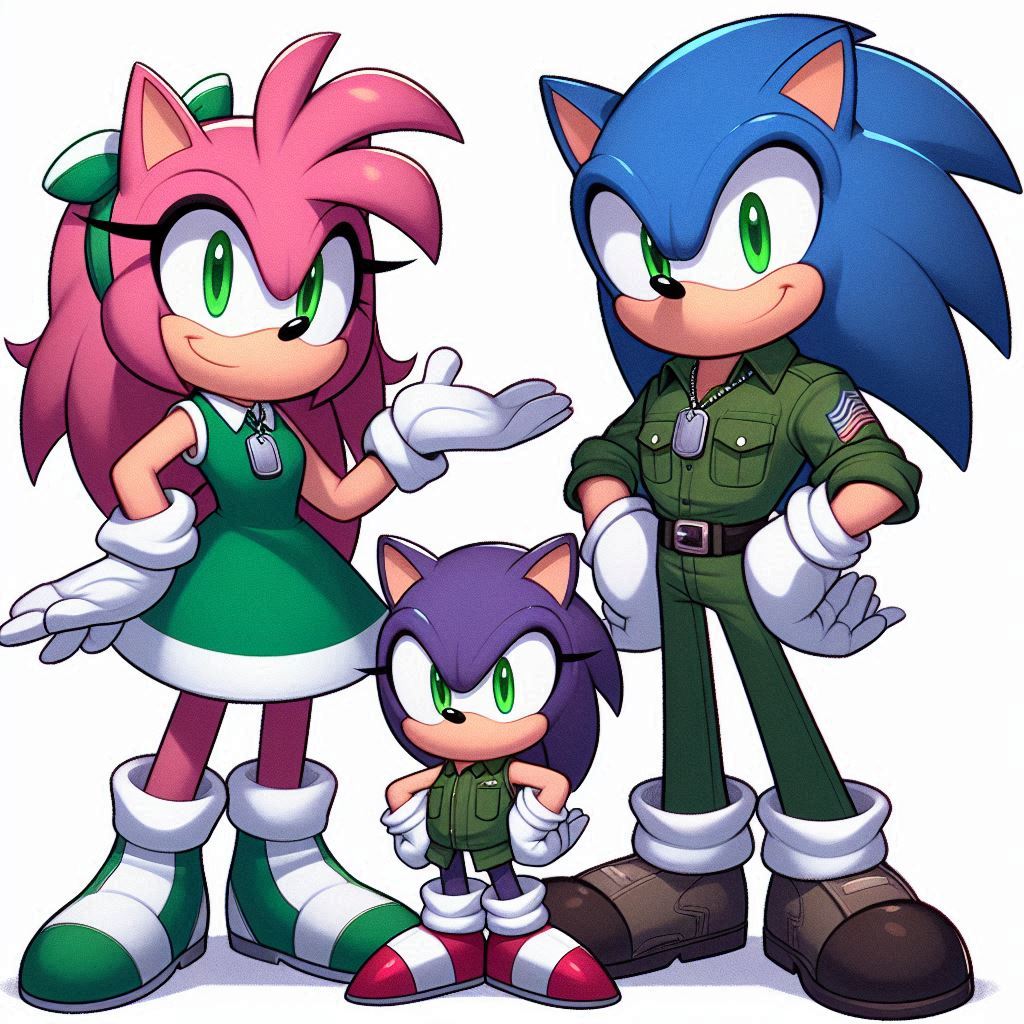 sonic and amy married and with their daughter
