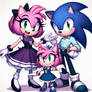 sonic the hedgehog and amy rose with her daughter