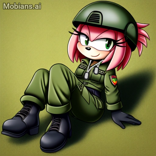 Amy Rose in military uniform