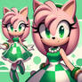 Amy rose in green dress