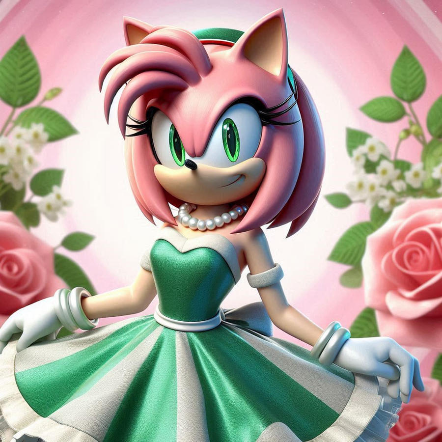 Amy rose in green dress