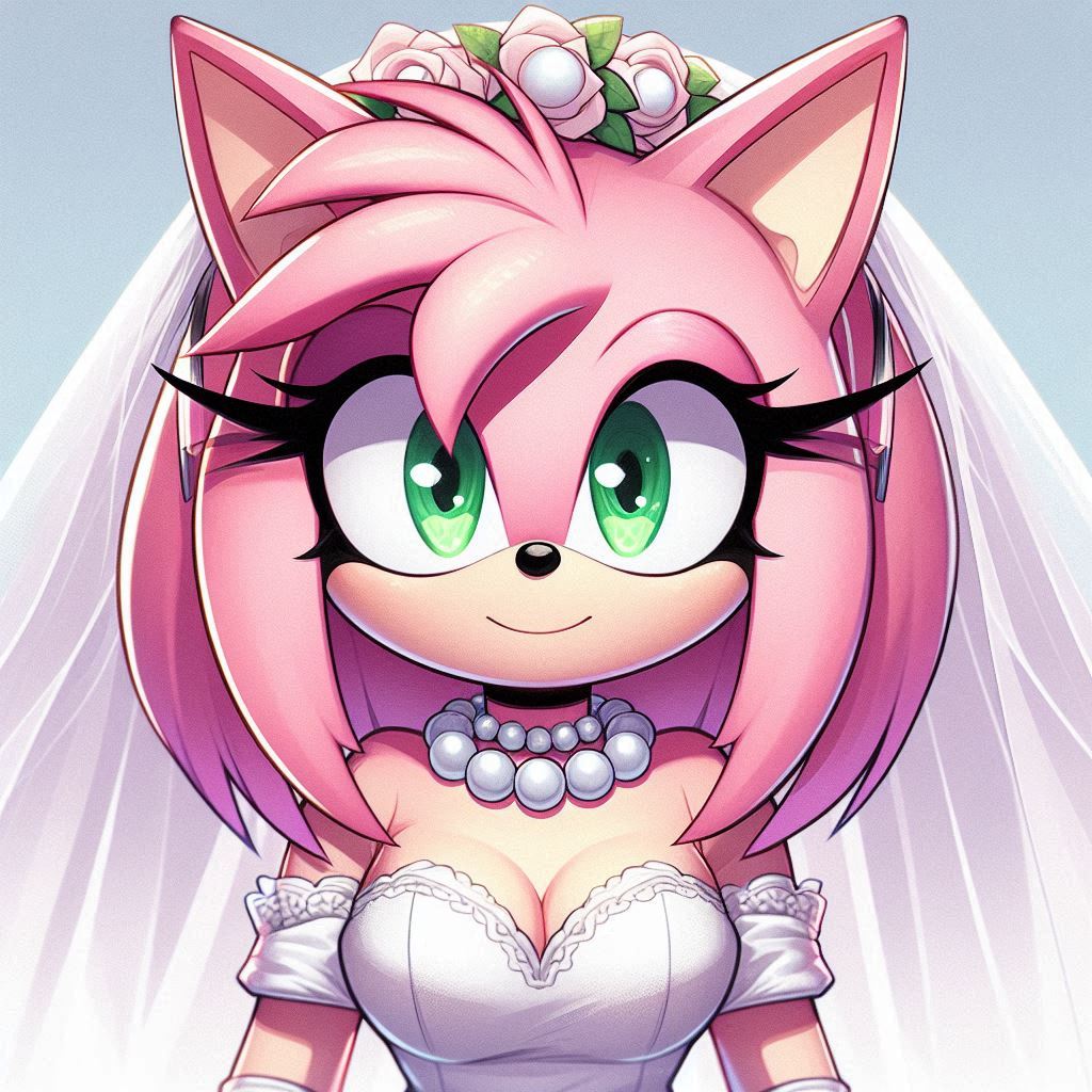 Amy rose in wedding dress