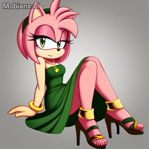 Amy rose in green dress