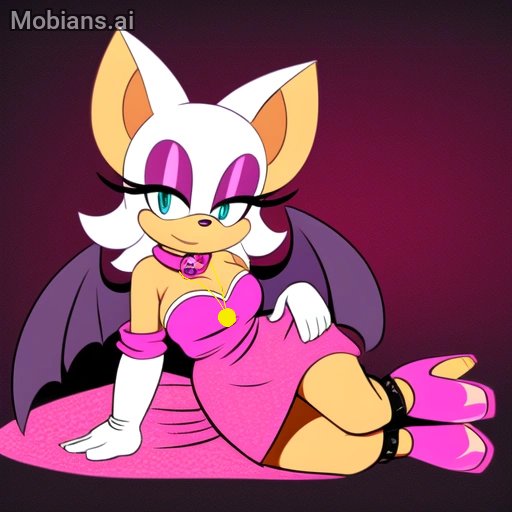 Rouge the bat in pink dress