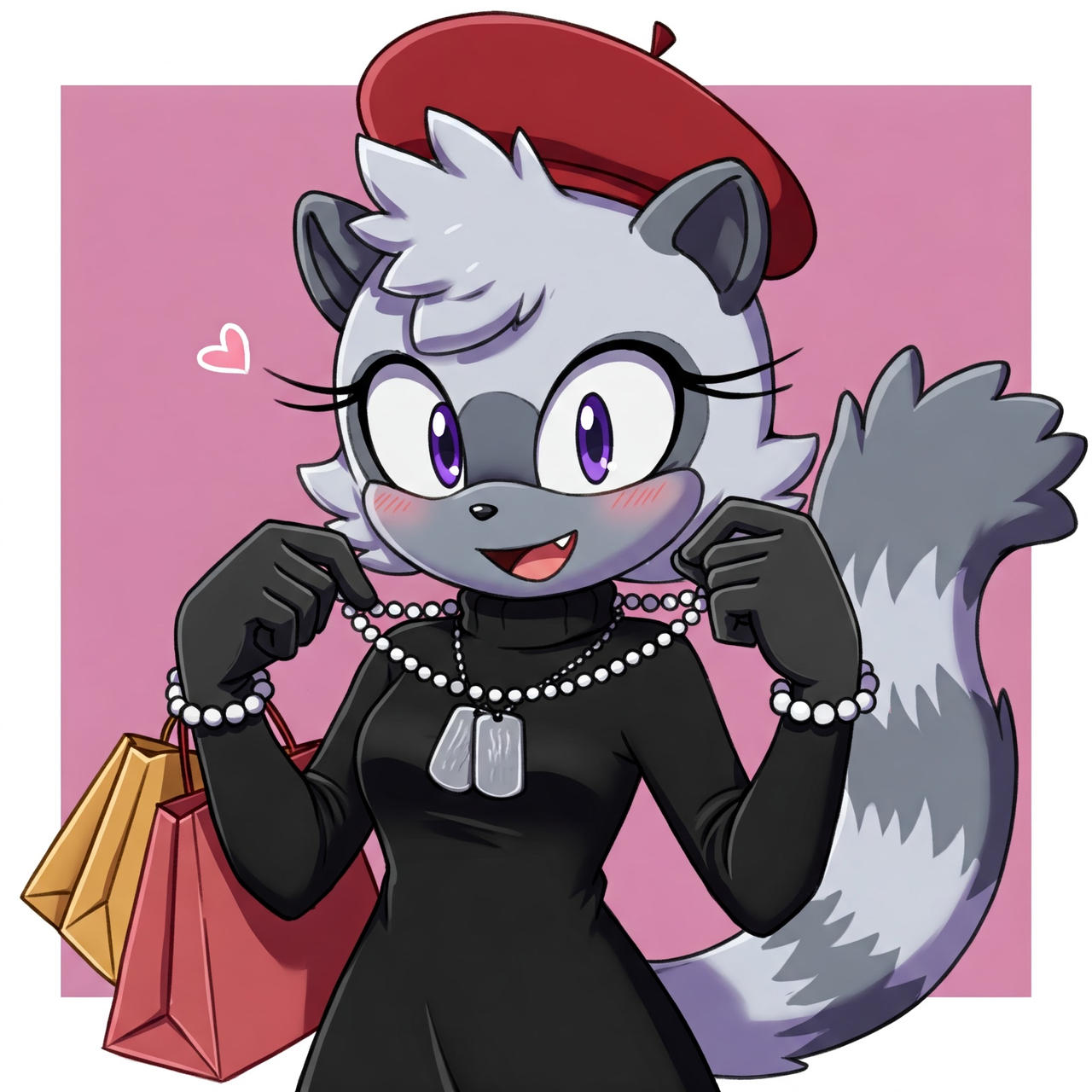 Tangle the lemur in black dress