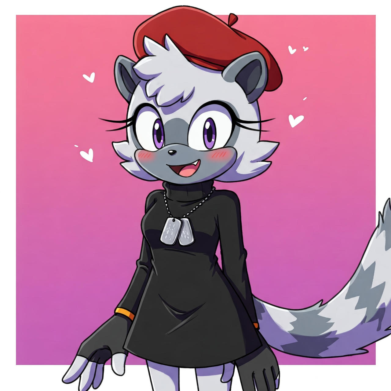 Tangle the lemur in black dress