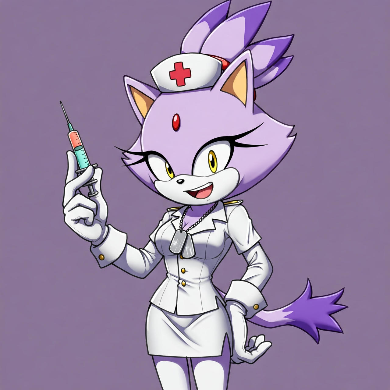 Blaze the Cat military nurse