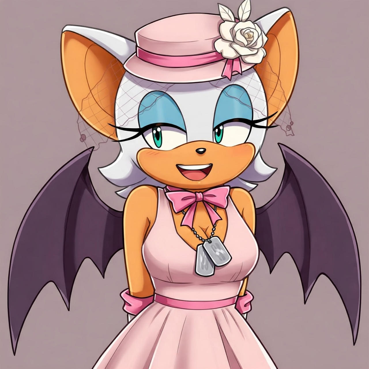Rouge the bat pink dress