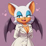 rouge the bat in a white trench coat
