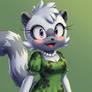 Tangle The lemur in Green dress