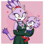 Blaze The cat Green dress