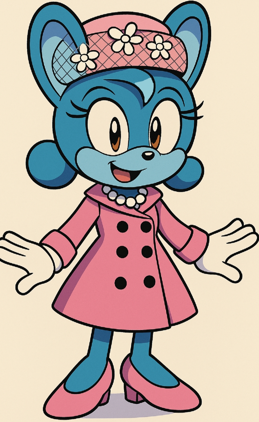 Relic the Pika in pink dress