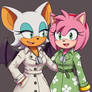 rouge The bat with her friend amy rose