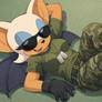 rouge The bat military resting