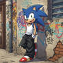 Sonic the Hedgehog on the street
