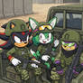 Shadow, Sonar, and Trevor Burrow, soldiers