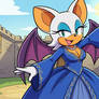 Rouge the Bat in a medieval dress