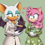 Amy Rose and Rouge the Bat with their children