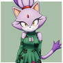 Blaze the Cat green dress