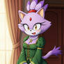 Blaze the Cat in Anne Boleyn's dress