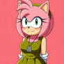 Amy Rose yellowish green dress