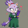 Blaze the Cat green dress pregnant
