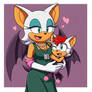 Rouge the Bat carrying her daughter