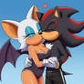 Shadouge romantic kiss on the beach