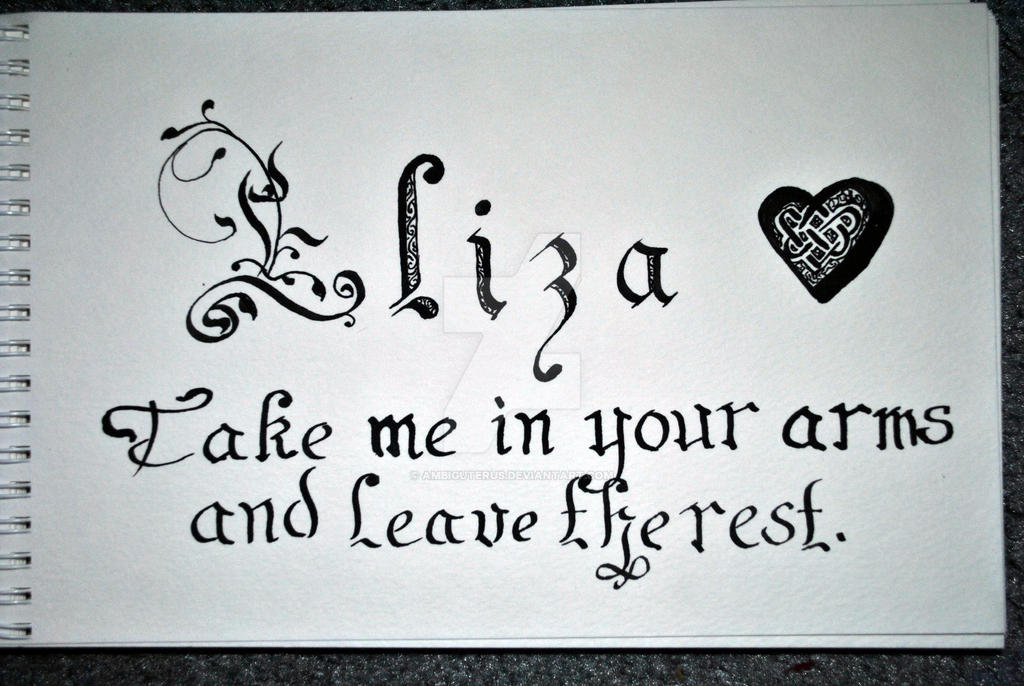 Eloiza Lettering Calligraphy for Eliza by Ambiguterus on DeviantArt