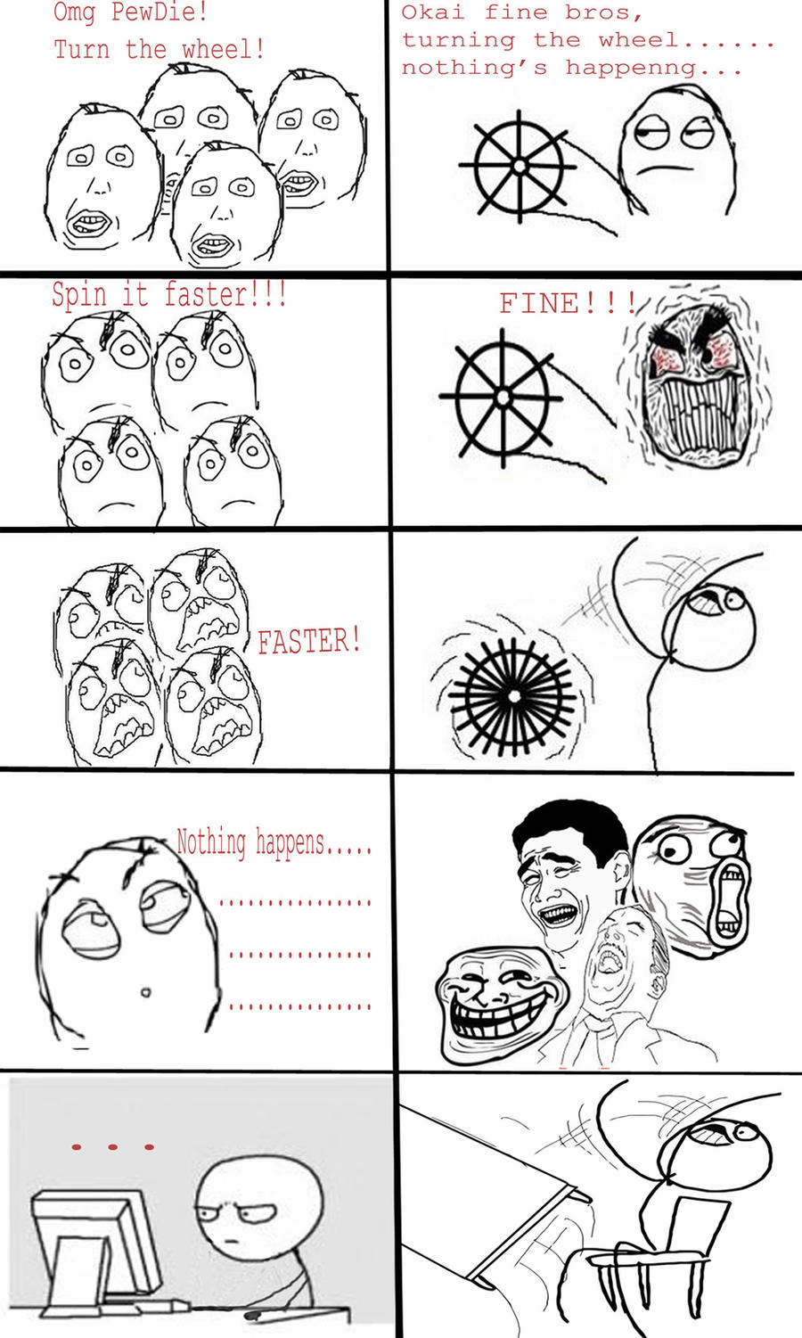 TURN THE WHEEL, PEWDIE! (Rage Comic I made c: )