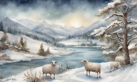 Sheep  in Winter