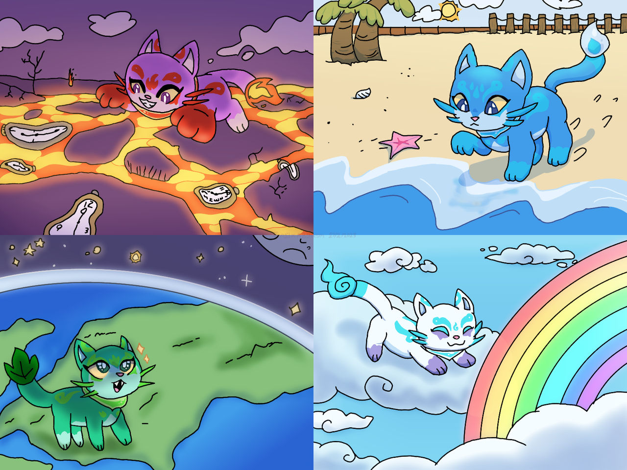 Uwu Element Collab | Elemental Cats by The-UwU-House on DeviantArt