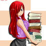 Erza carrying books