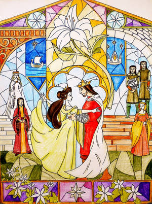 Aragorn and Arwen vitraux colored by annoulaki Aragorn and Arwen vitraux colored by annoulaki