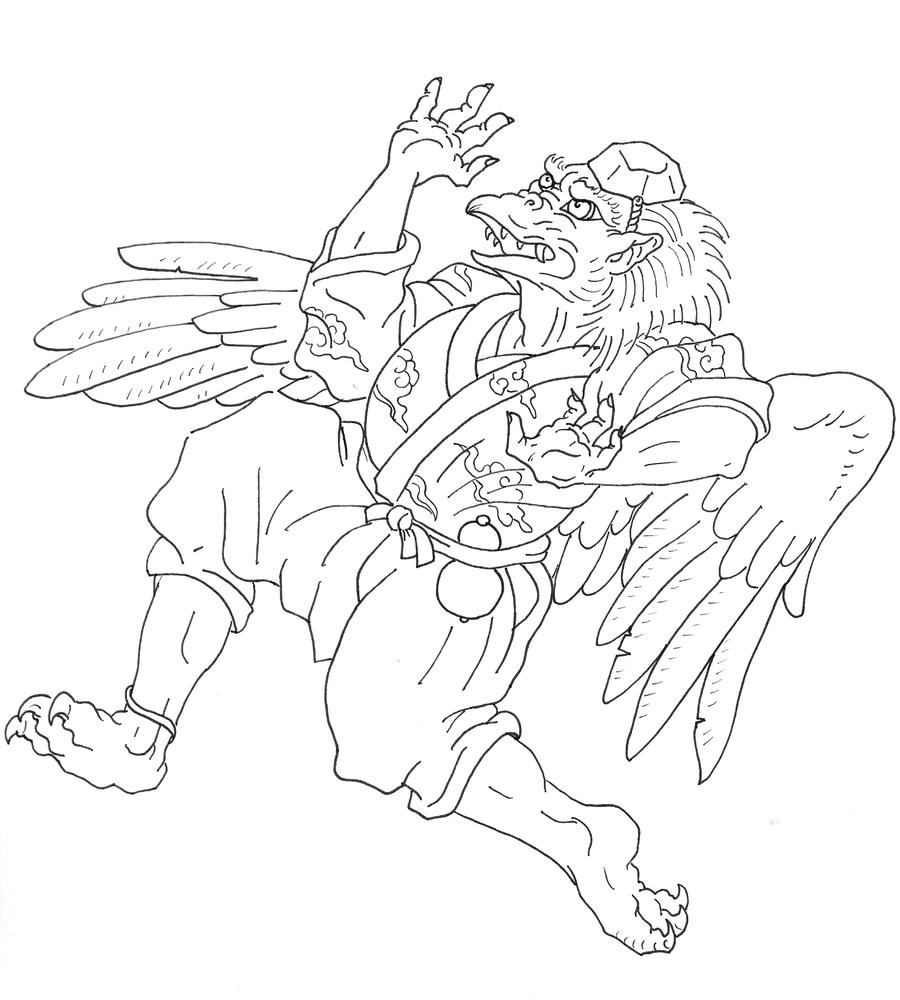 tengu lineart by Israels-daughter on DeviantArt