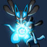 Lucario and Riolu Aura Sphere Colored