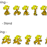 Golden Wolf's walking and running sprites