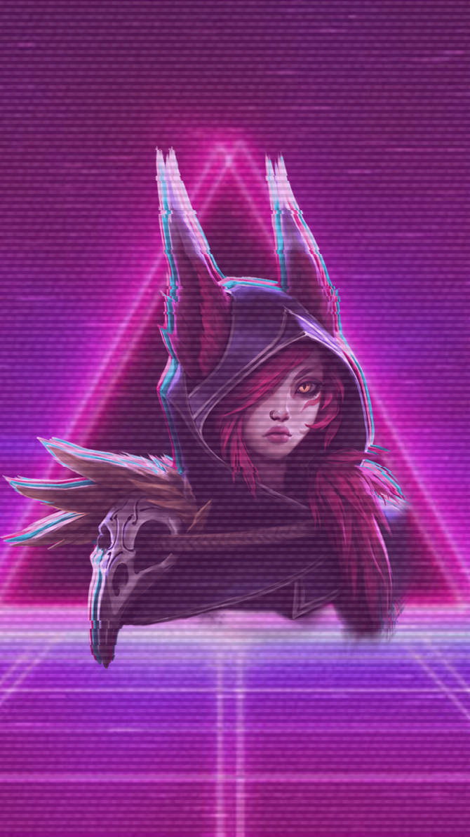 Xayah vaporwave iphone wallpaper. by Minty-Paws on DeviantArt